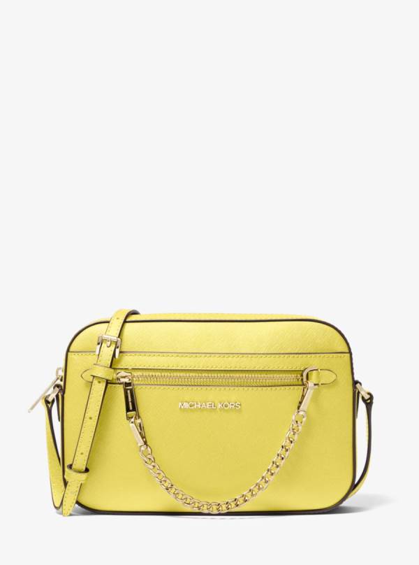 Damske Crossbody Kabelka Michael Kors Jet Set Large Saffiano Leather Oranžové - Kabelky Michael Kors Sleva | RTNYL-5042